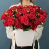 25 красных кустовых роз в коробке
